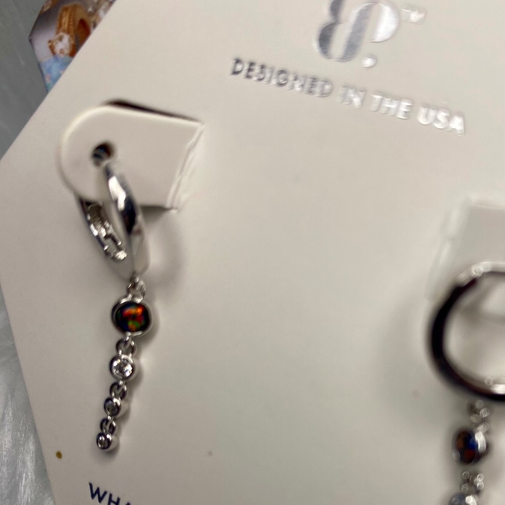 🐰NWT Black Fire Opal Earrings